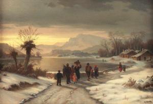 SCHMITZ Jules Léonard 1800-1800,Winterlandschaft im Vorgebirge,Von Zengen DE 2018-06-15
