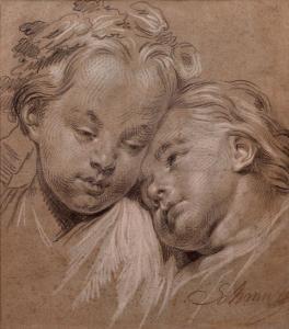 SCHMUTZER Jakob Matthias II 1733-1811,Old master Style Drawing of Children,Burchard US 2017-01-29