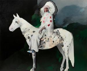 schnackenberg Roy 1934-2018,Indian on White Horse,1983,Hindman US 2023-11-01
