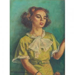 SCHNAKENBERG Henry Ernest 1892-1970,Portrait of a Girl in Yellow (Jackie Leade,1933,Ripley Auctions 2022-06-04