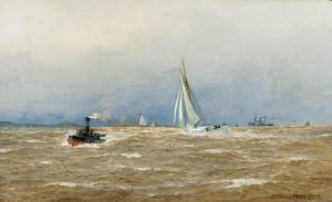 SCHNARS ALQUIST Hugo 1855-1939,On the Elbe,1899,Stahl DE 2020-11-28