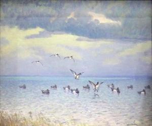 SCHNEIDER Arthur 1866-1942,Untitled (Ducks on a Lake),Clars Auction Gallery US 2020-07-12