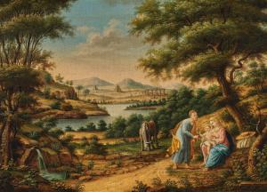 SCHNEIDER Caspar,Landscape with the rest of the Holy Family on the ,1823,Palais Dorotheum 2023-12-15