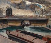 SCHNEIDER Emile Philippe Auguste 1873-1947,Carrier in the Inland Harbour,Van Ham DE 2014-11-14