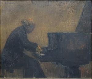 SCHNEIDER Emile Philippe Auguste,Le pianiste Arthur de Greef,1925,Gautier-Goxe-Belaisch, Enghien Hotel des ventes 2023-02-19