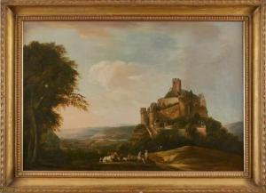 SCHNEIDER Georg 1759-1843,Weite Landschaft mit Blick auf ein Schloss,Dobritz DE 2018-11-10