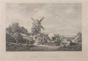 SCHNEIDER Heinrich & Wilhelm 1835-1900,Windmühle an der Landstraße, mit Pferdewage,Palais Dorotheum 2016-11-17
