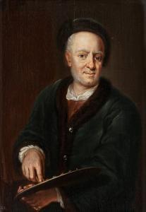 schneider johann leonhard 1716-1762,Portrait of a painter,Bukowskis SE 2012-12-04