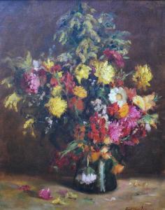SCHNEIDER Karl 1872,Still life study with flowers in a vase,1925,Andrew Smith and Son GB 2017-09-12