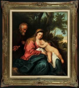 SCHNEIDER Max 1903-1980,Heilige Familie nach van Dyck,Allgauer DE 2017-07-05