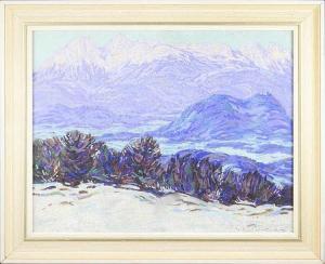 SCHNEIDERKA Alois 1896-1958,MOUNTAIN LANSCAPE IN WINTER,Zezula CZ 2015-04-18