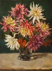 SCHNEIDERKA Josef 1899-1945,Asters in a Vase,1931,Palais Dorotheum AT 2015-03-07