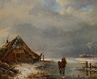 SCHNEIDERS VAN GREYFFENSWERTH Bonifacius Cornelis 1803-1873,Winterlandschaft mit str,Galerie Vogler 2009-11-14