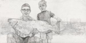 SCHNEKENBURGER Ramona 1980,Father, son and fish,2018,im Kinsky Auktionshaus AT 2020-12-15