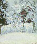 SCHOBINGER Karl Friedrich 1879-1951,Forest clearing in the snow,Galerie Koller CH 2013-12-06