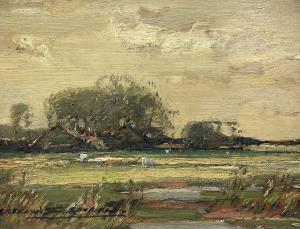 SCHOFIELD Kershaw 1872-1941,Yorkshire Landscape with Sheep,Duggleby Stephenson (of York) 2024-04-12