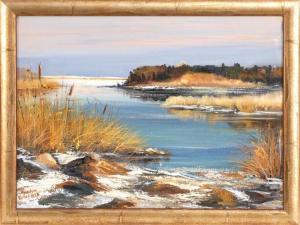 SCHOFIELD MARILYN 1936-2011,Winter at Fort Hill Creek, Eastham,1985,Eldred's US 2015-08-12