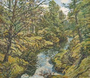 SCHOFIELD Walter Elmer 1867-1944,Woodland Stream,Freeman US 2023-12-03