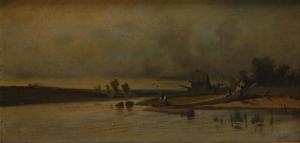 SCHOFSERER F,Boat by the River,1893,Bamfords Auctioneers and Valuers GB 2014-07-04