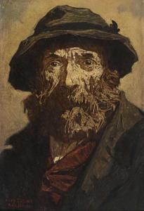 SCHOLL Fritz 1873-1952,Bildnis eines alten Bauern,Wendl DE 2020-03-05