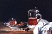 SCHOLL M 1800-1800,Still life with beerstein, salami and cigar upon a,Lacy Scott & Knight 2013-06-15
