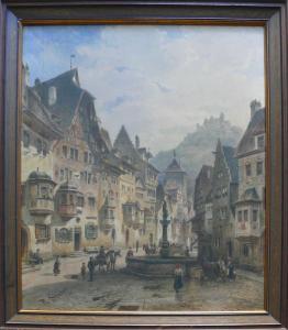 SCHOLTZ Robert Friedrich K 1877-1966,Blick auf Stein am Rhein,1883,Geble DE 2016-11-12