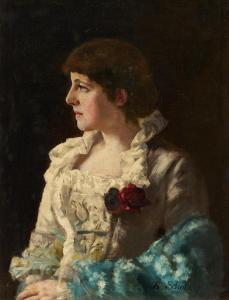 SCHOLZ Richard 1860-1939,Porträt einer Dame im Profil,Van Ham DE 2024-01-30