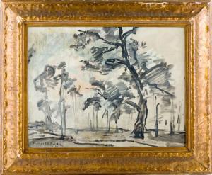 SCHOLZ Robert G. K 1877,Bäume und Landschaft,1931,Leo Spik DE 2015-07-09