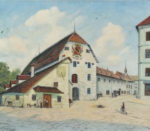 SCHONAUER P 1880-1895,Berner Amtsgebäude mit bekröntem Stadtwappen,Leo Spik DE 2009-07-02