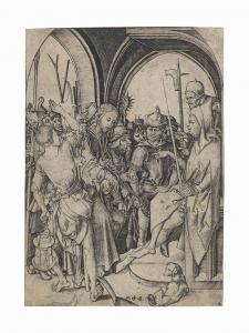 SCHONGAUER Martin 1430-1491,Christ before Annas, from: The Passion,1480,Christie's GB 2017-01-25
