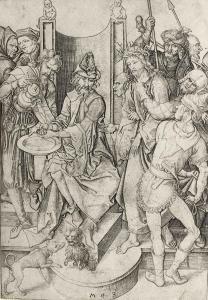 SCHONGAUER Martin 1430-1491,Christ before Pilate, from The Passion 4,1480,Bonhams GB 2018-12-18