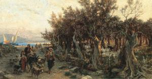 SCHONN Alois 1826-1897,Olive Groves in the Bay of Trau (Trogir),Palais Dorotheum AT 2024-04-25