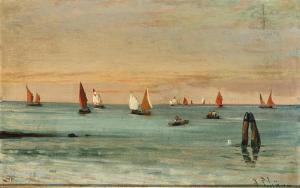 SCHONN Alois 1826-1897,Sailing in a lagune,Palais Dorotheum AT 2024-02-21