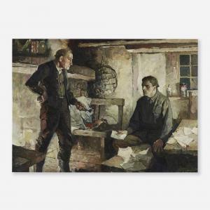 SCHOONOVER Frank Earle 1877-1972,Rangers Cabin, "Well, There's Yo,1925,Rago Arts and Auction Center 2023-11-10