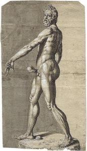 SCHORER Hans Friedrich 1585-1655,Herkules mit der Keule, auf einem Steinblock steh,Galerie Bassenge 2014-11-28