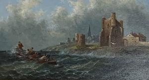 SCHOTH Capt. Anton 1859-1906,Unloading on the Shore and Boat in Rough,Duggleby Stephenson (of York) 2020-03-13