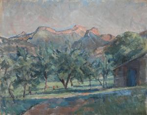 SCHOU Carl 1870-1938,Mountain landscape,Bruun Rasmussen DK 2024-02-13