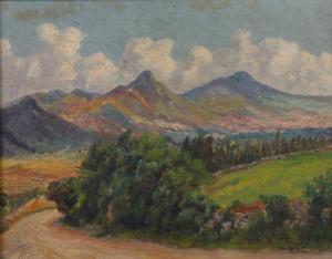 SCHOUBOE Pablo 1874-1941,Landschaft in Trans-Patagonien,1920/30,Mehlis DE 2020-11-17