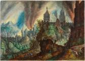 SCHOUBROECK Pieter 1570-1607,Fire in a Flemish town,Galerie Koller CH 2024-03-22