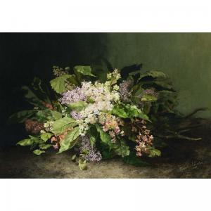 SCHOUTEN Cornelia 1849-1929,a flower still life with lilacs,1882,Sotheby's GB 2003-04-15