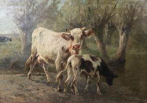 SCHOUTEN Henry 1857-1927,Kuh mit Kalb im Weiden-Hain,Palais Dorotheum AT 2024-03-26