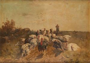 SCHOUTEN Henry M 1791-1835,La conduite du troupeau de dindons,Horta BE 2017-05-22