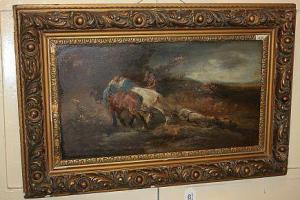 SCHOUTEN Henry M 1791-1835,rural scene depicting two shire horses,Henry Adams GB 2017-07-12