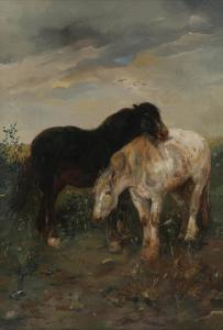 SCHOUTEN Henry 1857-1927,Paarden in de wei,Bernaerts BE 2018-05-03