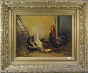 SCHOUTEN Hermanus Petrus 1747-1822,Coq et poules,Rops BE 2018-09-16