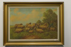 SCHOUTEN PAUL 1857-1927,Berger et ses moutons,Rops BE 2022-02-12