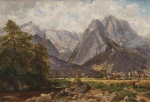 SCHOYERER Joseph 1844-1923,The Zugspitze near Garmisch,Neumeister DE 2022-09-28