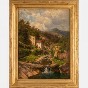 SCHOYERER Joseph 1844-1923,Village Landscape,1895,Gray's Auctioneers US 2024-02-07