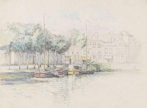 SCHRADER Bertha 1845-1920,An einem holländischen Kanal,Ketterer DE 2014-05-24