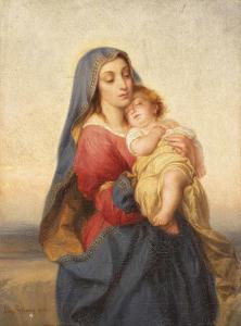 SCHRADER Julius Friedrich A.,Madonna mit schlafendem Jesuskind,1859,Palais Dorotheum 2020-04-08